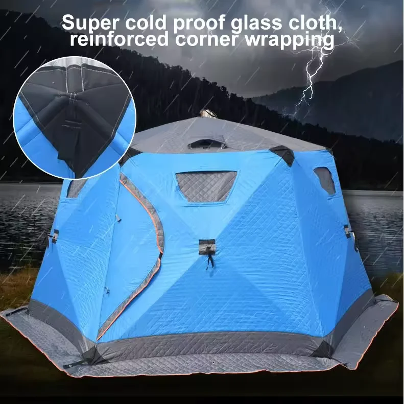 5-8 person capacity fishing tent 210D Oxford cloth three-layer thickened outdoor winter insulation ice fishing tent