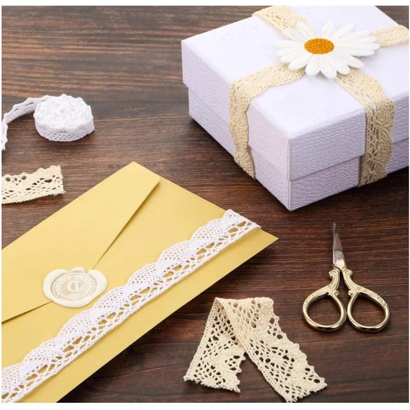Die Cut Vintage Lace Ribbon Crochet Lace Trim Ribbon for Sewing DIY Ctaft