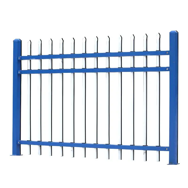 Customizable Wrought Iron Garden Fence Panels Iron Spiked Fence Spear Top Metal Trellis Easily Security Fence Wood Steel