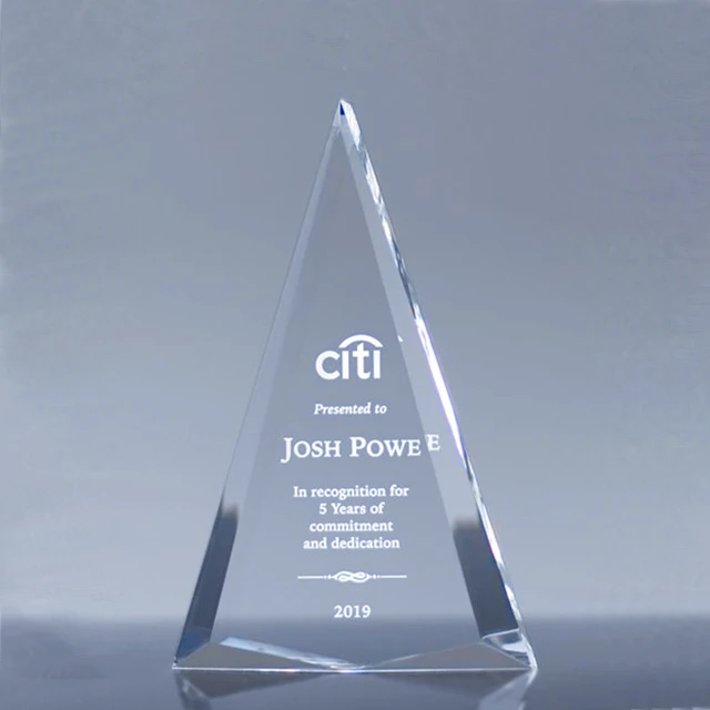 Wholesale Factory Triangle Acrylic Award Trophy Custom Shape Award Trophy