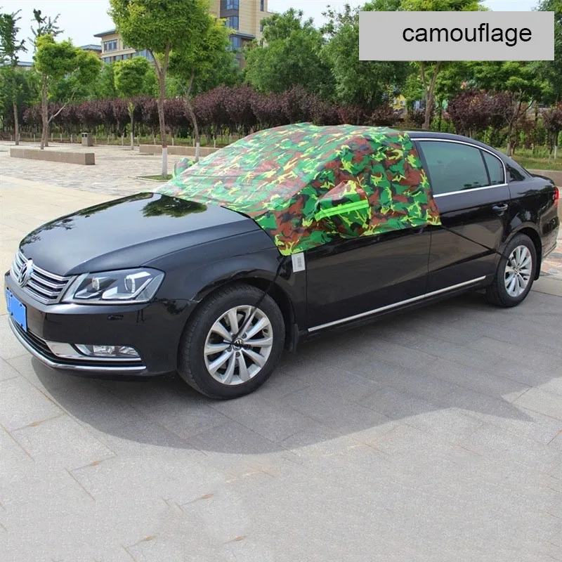 Car front windshield snow cover windscreen snow cover with hook and mirror cover