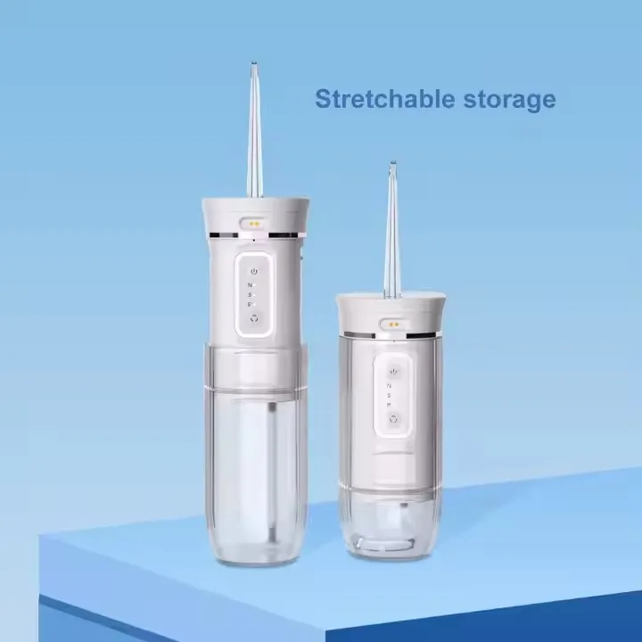 Newly Designed Household Oral Hygiene Cleaning Whitening Blue Light Water Flosser With Mirror