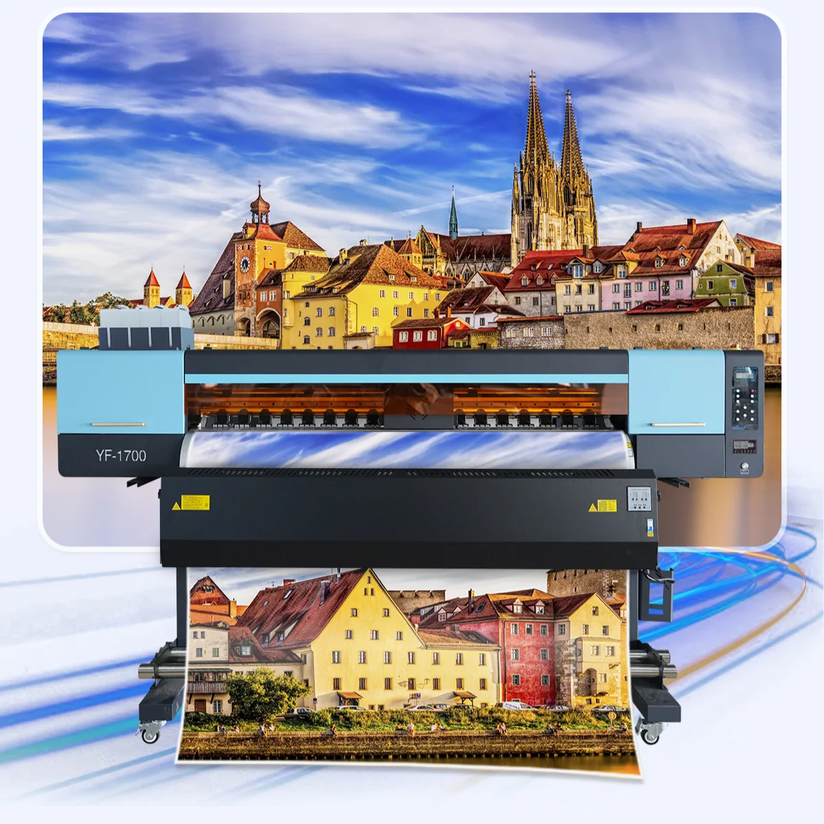 Fortune 1.6m eco-solvent printable vinyl inkjet printer adhesive vinyl printer
