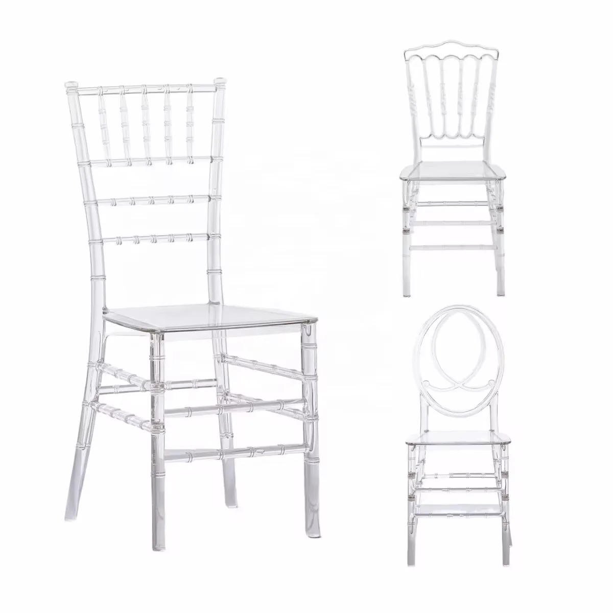 Wholesale Luxury OEM Plastic Acrylic Resin Tiffany Chiavari Hotel Restaurant Banquet Chairs
