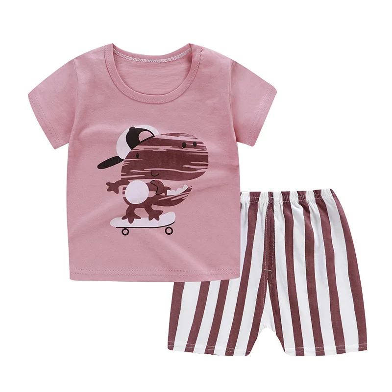 Brand Designer Cartoon Clothing  Baby Boy Summer Clothes T-shirt+shorts Baby Girl Casual Clothing Sets