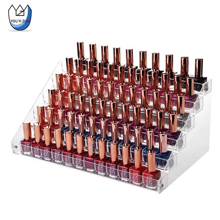 YOUYIZUO 2-7Layers Acrylic Clear Nail Polish  Shelf Organizer Powder Display Stands Perfume Stands