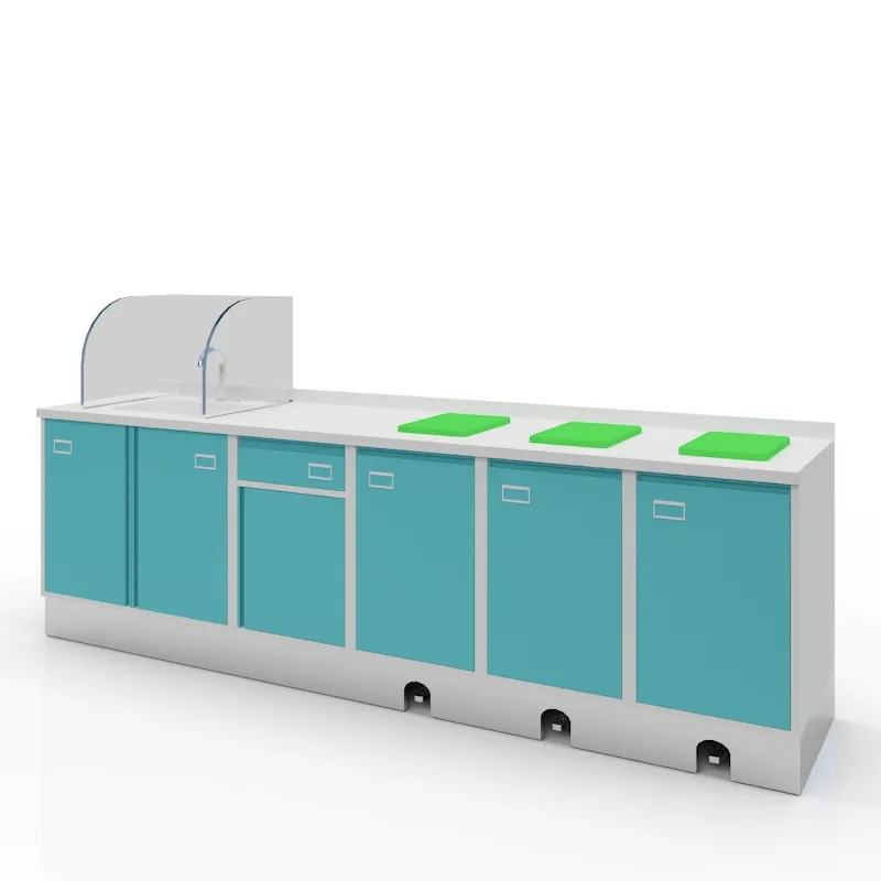 Hospital Furniture Washing and Disposing Cabinet Combination in Hospital Baby Wash Room