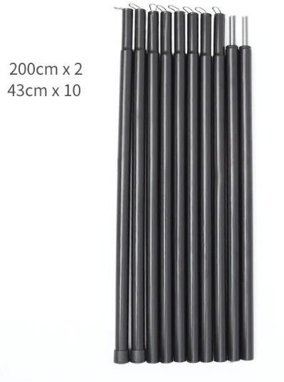 Poeticexist Camping Canopy Upright Telescopic Connectors Flexible Fiberglass Adjustable Trekking Aluminum Tent Poles