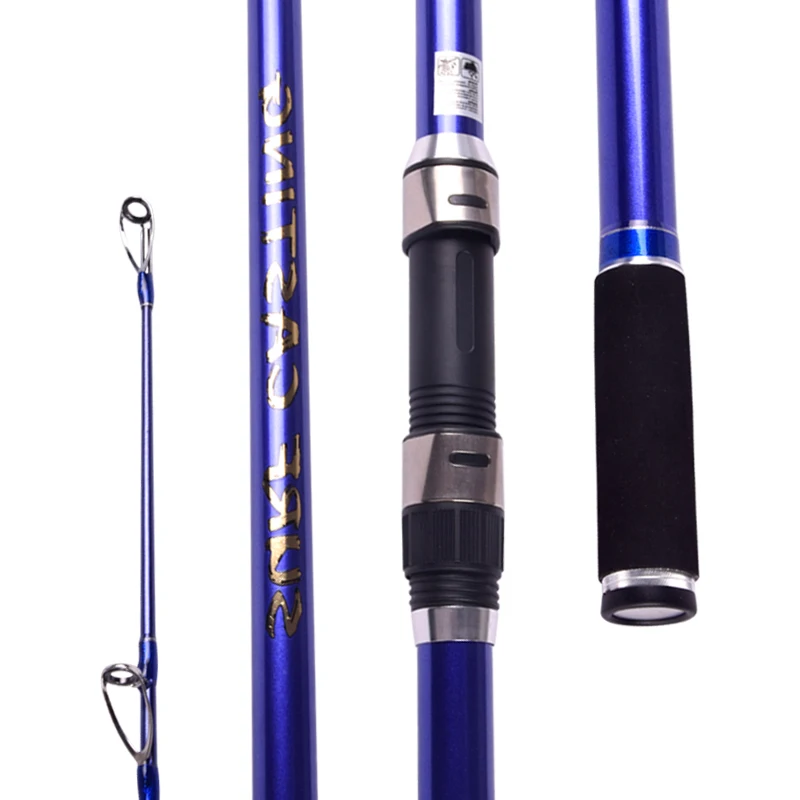 Популярные 4 секции 2 м удочки для серфинга синие анодированные пляжные морские
