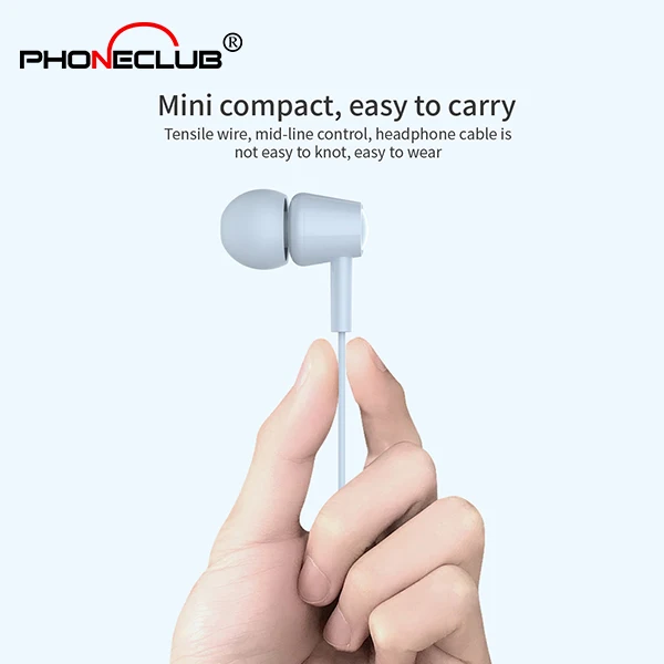 Sweatproof Wired Earphone Sport Stereo headset handfree with Microphone for phone