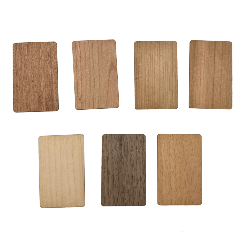 Factory Price  Reusable Beech Wood ISO Standard Mifare 1k ID NFC RFID Wooden Card  For Access Control System Hotel Room