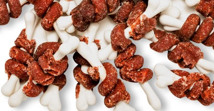 OEM Pet Delicious nutrition healthy Beef Treats Beef Twisted calcium Bone Chew Training Snack dog food