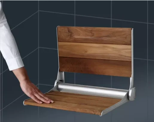 Folding Shower Bench Back Rest Seat Wall Mounted Shower Seat