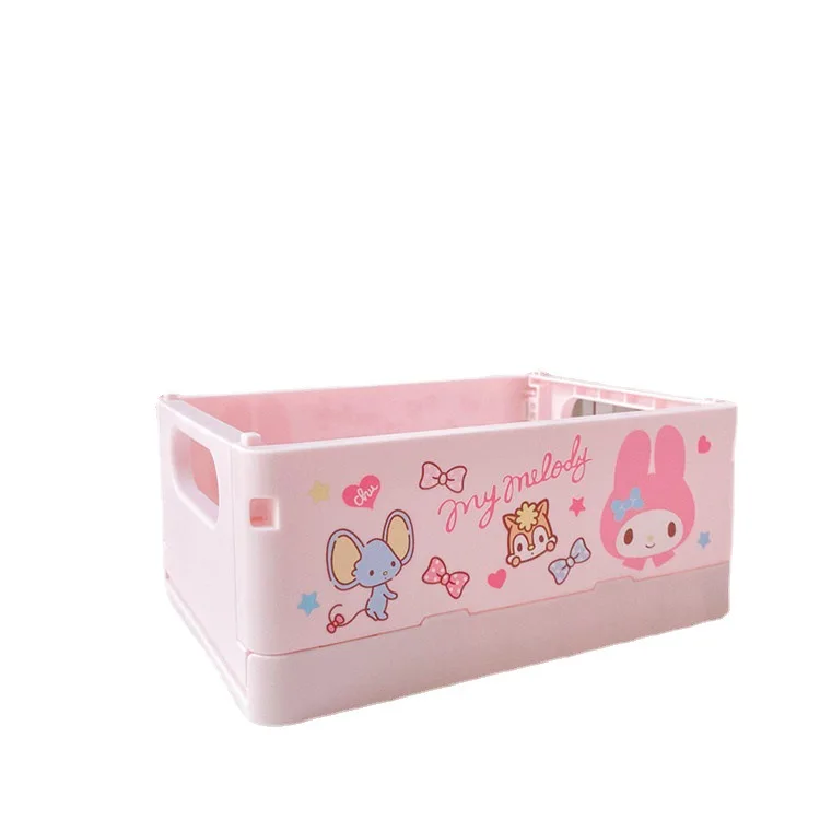 Cartoon kawaii foldable storage box  Kuromi Desktop Sundries Sorting Small Box Dormitory Accessories Household Storage boxes