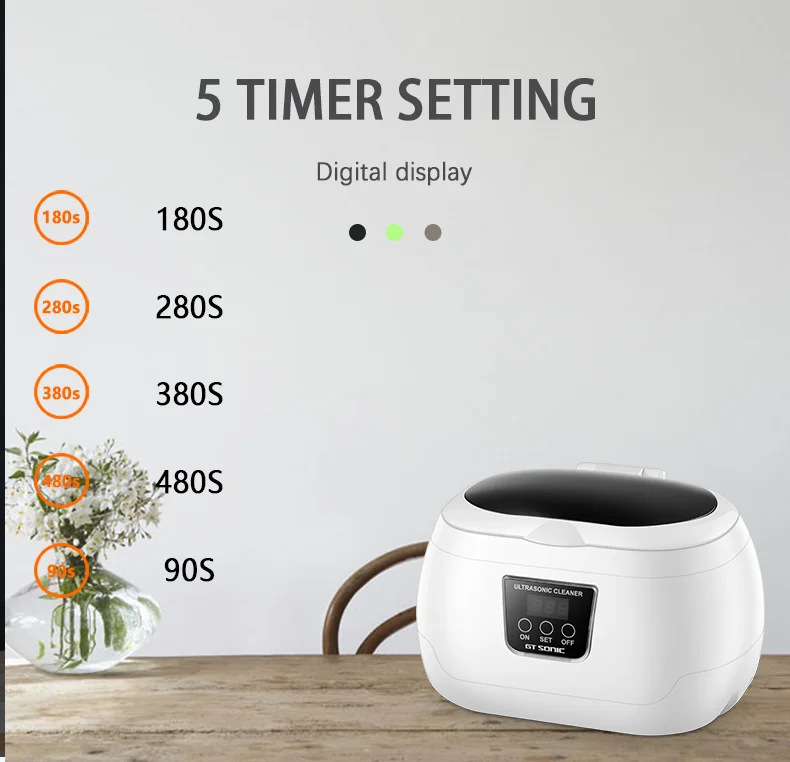 GT-F5 600ml home application portable ultrasonic glasses sunglasses cleaner machine
