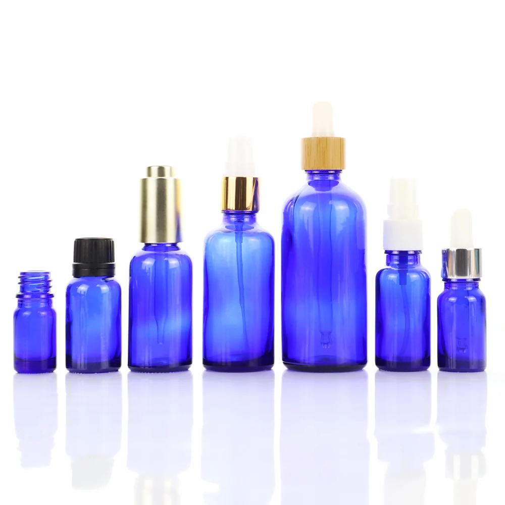 5ml 10ml 20ml 30ml 50ml 100ml Blue Glass Bottle China Wholesale Essential Oil Dropper Bottle Essential Oil