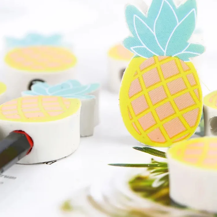 2pcs/pack Cartoon animal head Non-toxic wooden pencils for school students writing prize HB for drawing