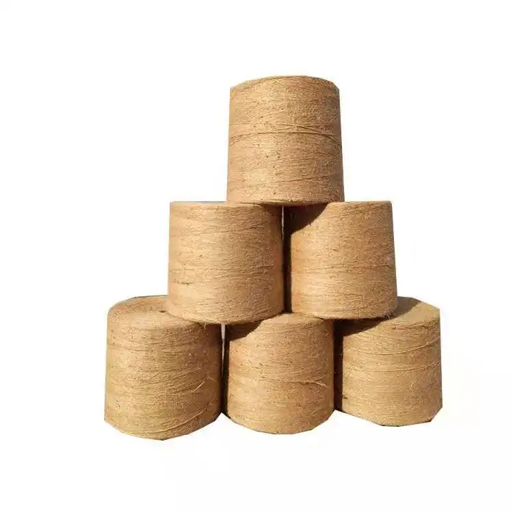 2021 hot sale fancy yarn High Quality   of Jute yarn 11 LBS/1PLY Hessain Bangladesh Jute  cone Yarn