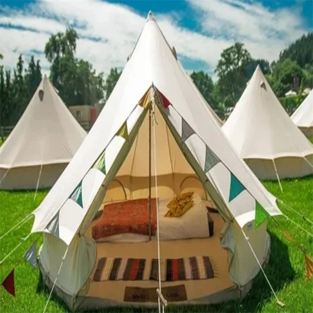 Wholesale Canvas Teepee Hotel  Luxury Outdoor Canopy Large Customization Camping Warehouse Geodesic Dome Glamping Custom Tent