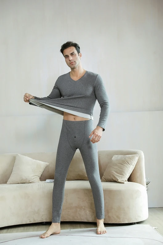 Мужские 2 шт. мужские термальные зимние куртки шерстяное нижнее белье для мальчиков; Сохраняющая тепло