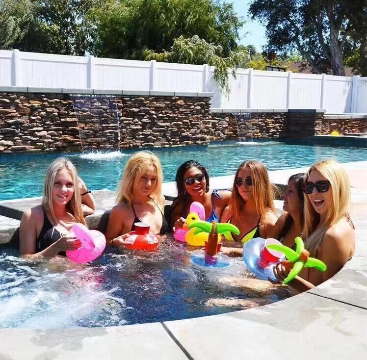 Inflatable Plastic Cup Holder Swimming Pool Party Summer Party Floating Inflatable Beer Can Drink Holder