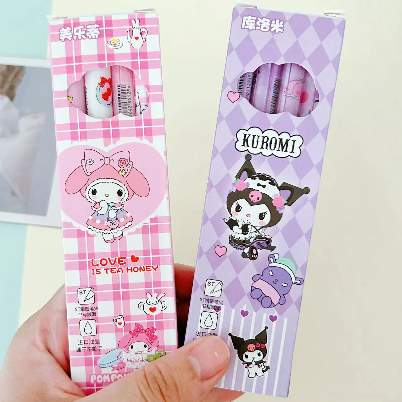 4pcs Sanrioed Pen Anime Kawaii Stationery Student Supplies Kuromi School Office Accessories Cute Pens Practical Gift