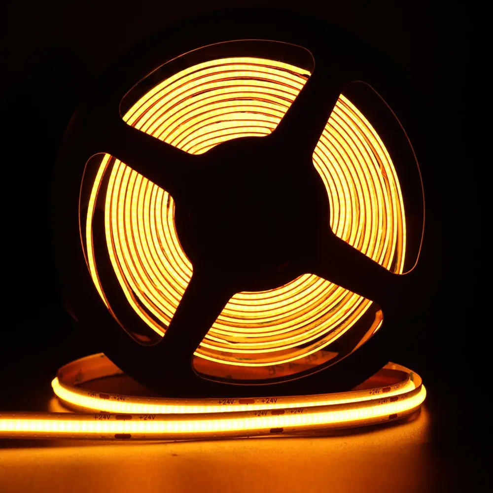 12v  24V  Flexible Red  Pink  Green  Blue Yellow Orange Ice Blue Seven Colours COB LED Light Strip