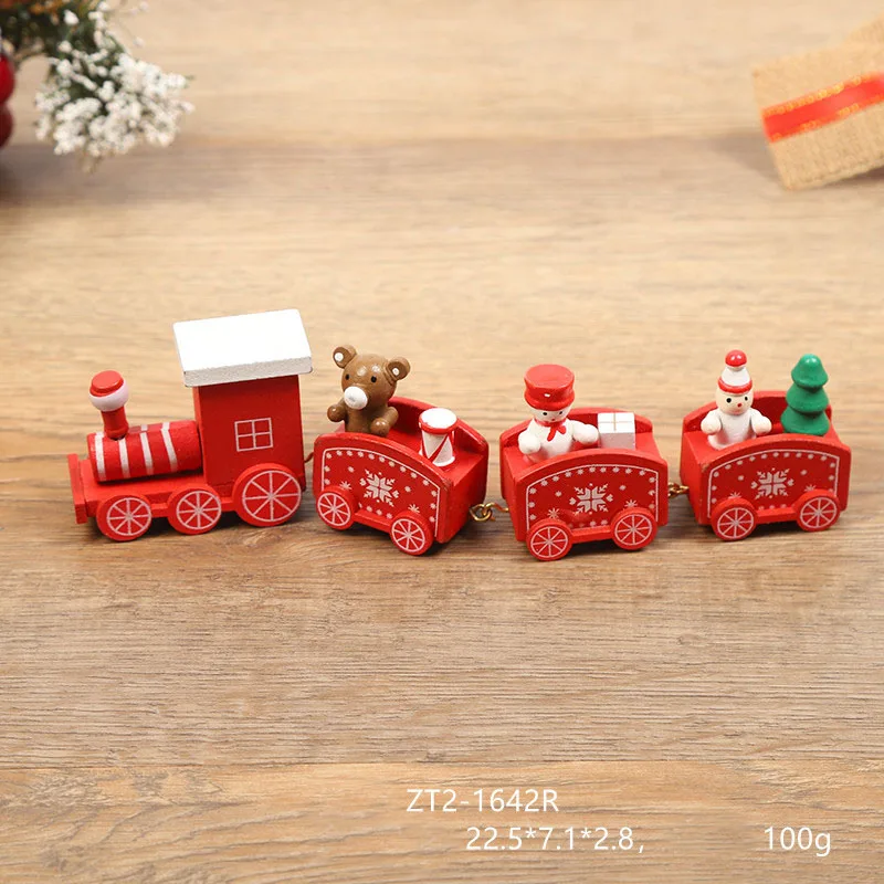 Christmas Wooden And Plastic Train Merry Christmas Decor For Xmas Santa Claus Gifts for Kids Navidad 2022 Happy New Year 2023