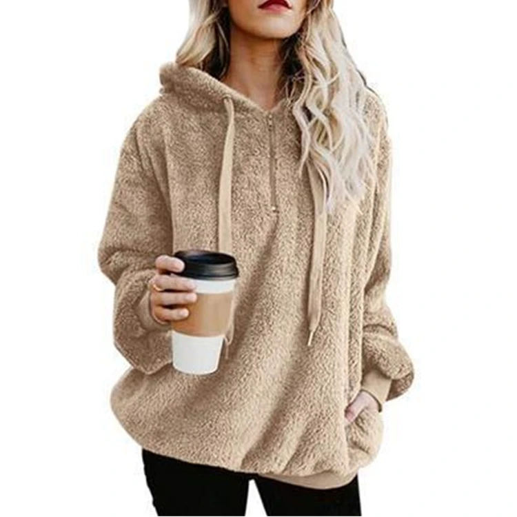 Женская зимняя куртка с длинным рукавом, бархатная толстовка с капюшоном, свитер для женщин, 2019