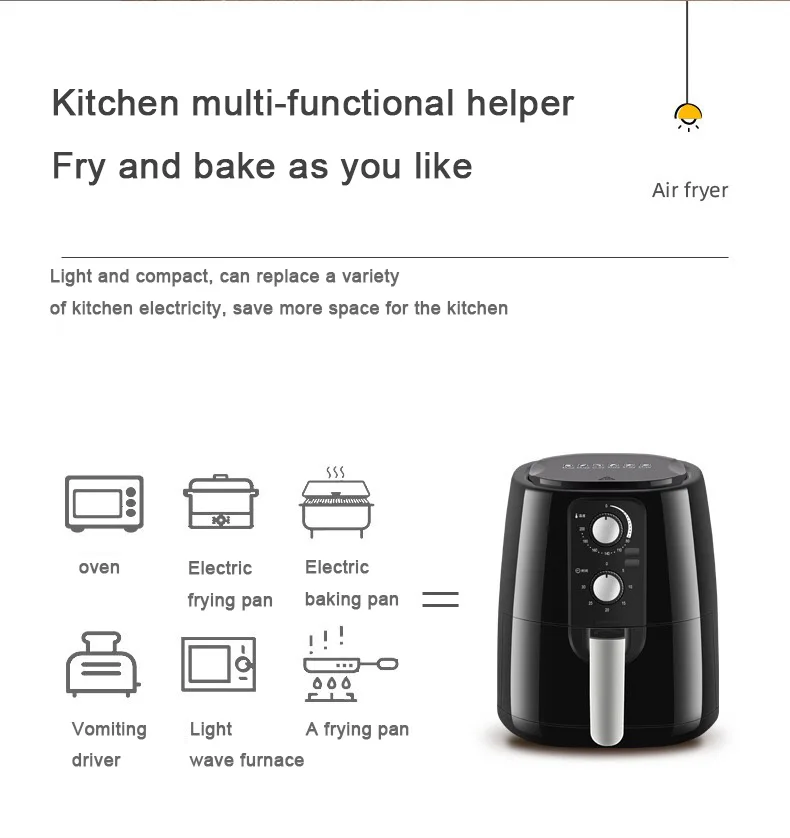 2021Smokeless Electric Toast Deep Fryer kitchen Oil-free Energy-saving Hot
