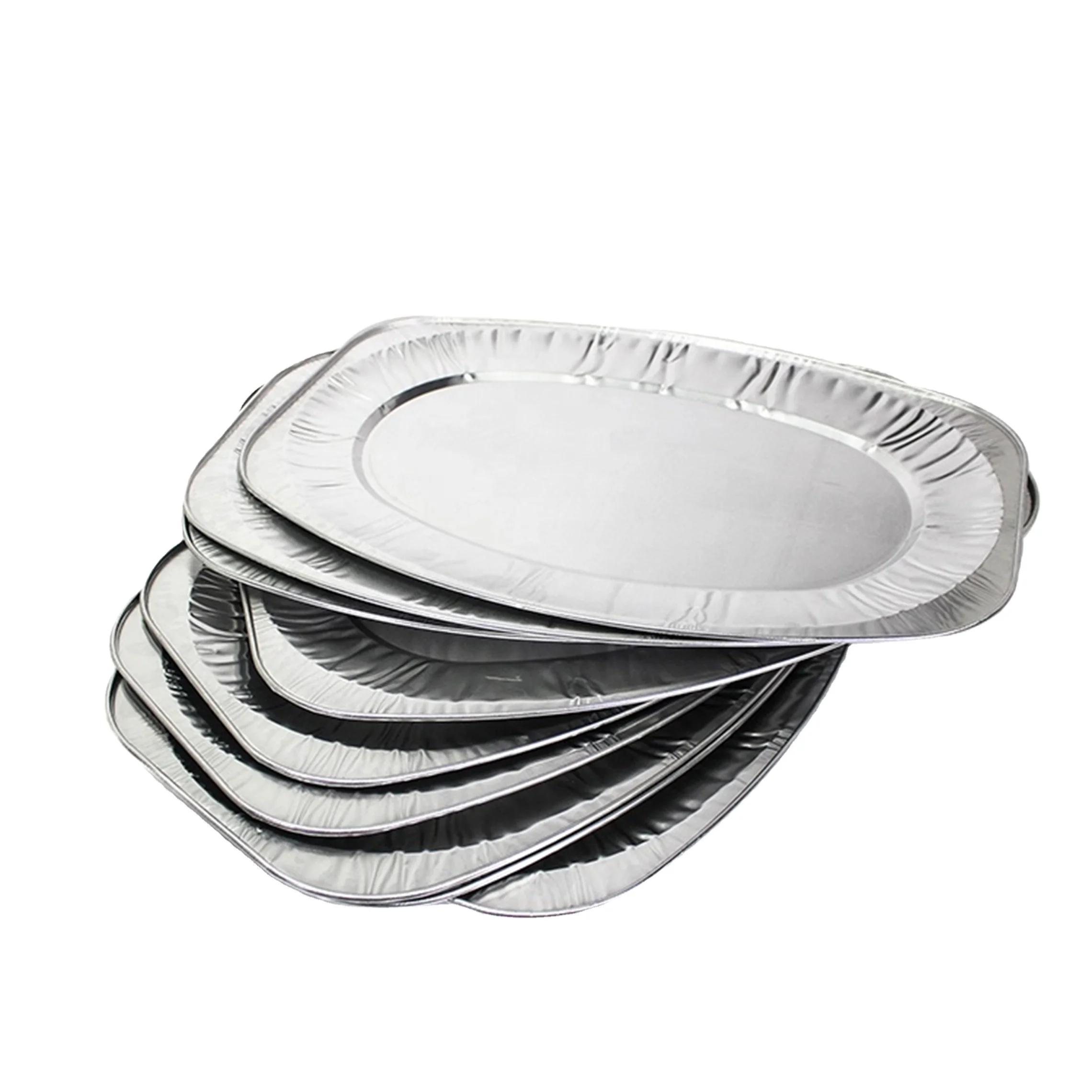 Reusable Large Aluminum Foil Platter Party Serving Trays Oven and Freezer Buffet Recyclable Trays