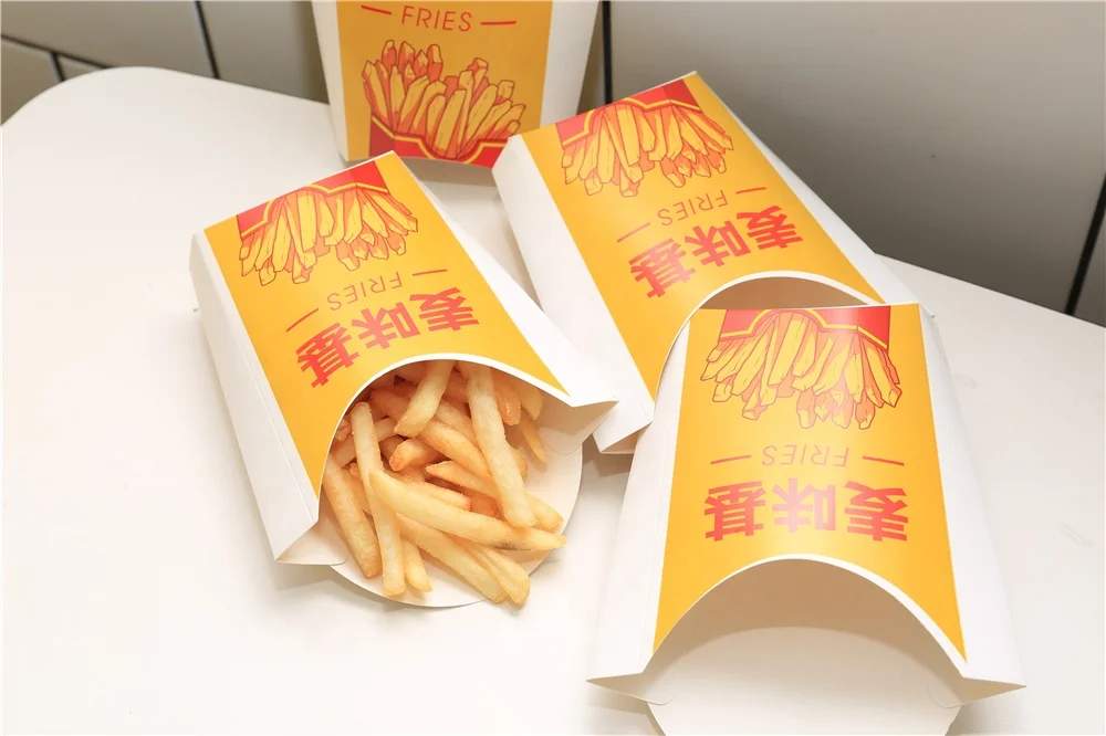 High Quality French Fries Container Chips Paper Box Factory Supplies for Cafeteria
