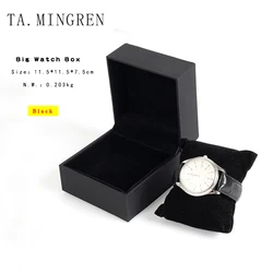 High End Fashion Smart Gift Packaging Box Black PU Leather Watch Packaging Box Manufacturers