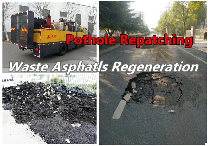 asphalt pavement repair vehicle recycling asphalt mixing plant mini small mobile patching cold batch