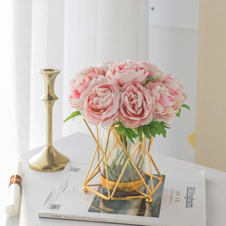 Оптовая продажа, свадебная ваза, скандинавский маленький домашний декор, металлическая Золотая ваза