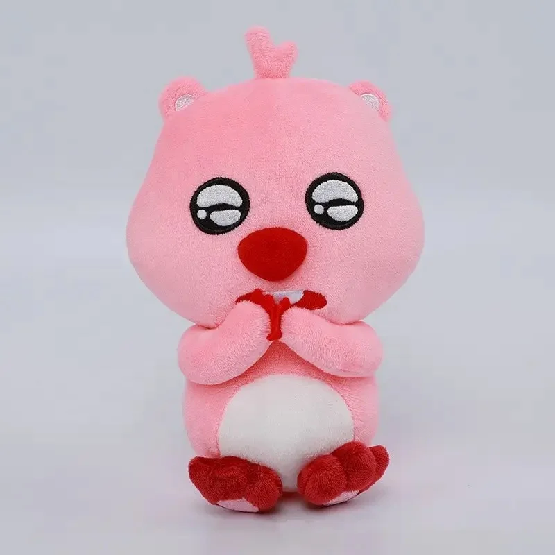 Hot selling product LOOPY stance base stuffed beaver figurine decorative cute pink beaver plush model action toy anime amplified