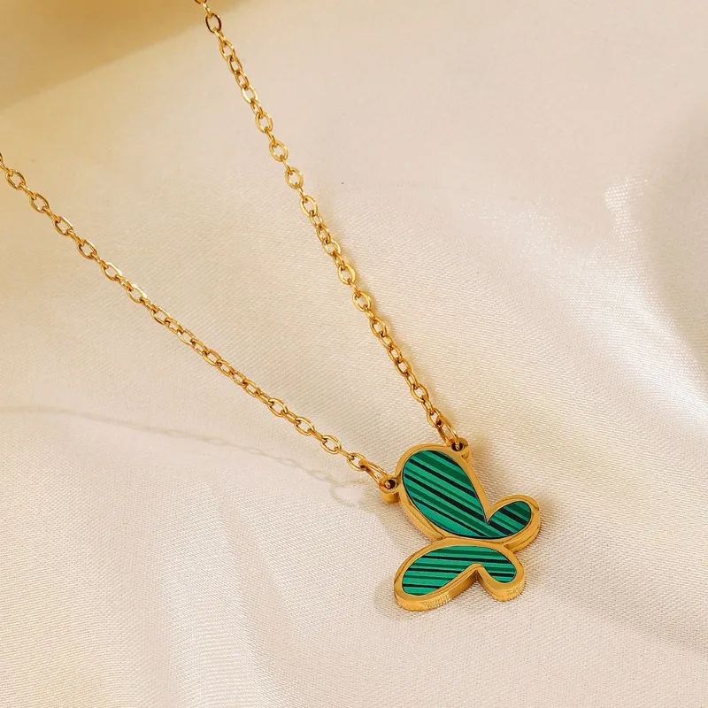 Hot Selling Stainless Steel Butterfly Necklace Set Women Hip Hop Bracelet Personalized Earrings Fashion Jewelry