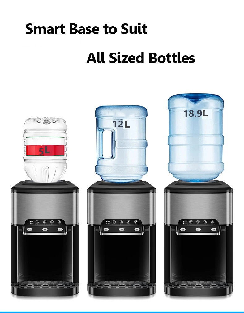 2024 Hot Sales Tabletop Cold Hot Water Dispenser Water Cooler With Compressor Cooling Ice Maker Machine Manufacturer With 3 Taps