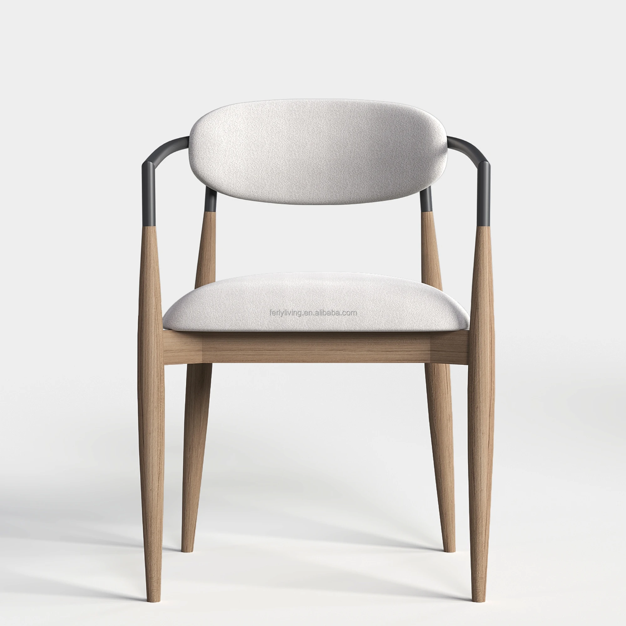 FERLY Custom Simplicity Dinning Table Set Dining Room Furniture Luxurious Oak Fabric Armrest Dining Room Chair