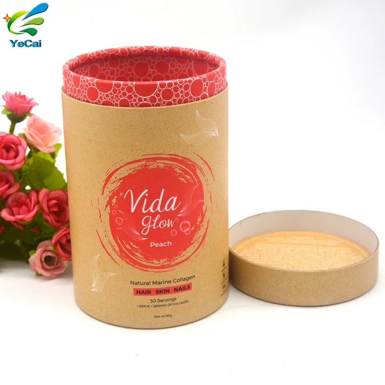 Custom Protein powder packaging for retail solutions Eco-Friendly Packaging cardboard tube Tea Coffee Bean Oats Paper Tubes
