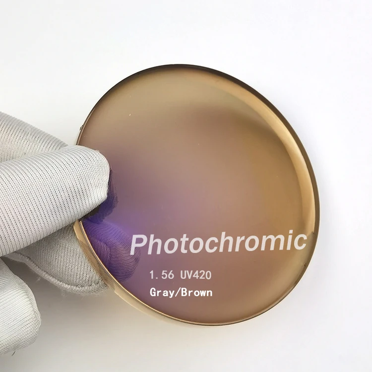 Professional Factory Supply Lens Blue Cut Photochromic Grey/Brown 1.56 Single Vision HMC Lens for eyes