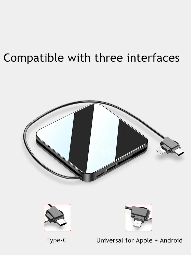  Mini fast charge 10000mAh wireless power bank ultra-thin with