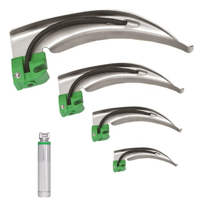 Best Price Disposable Blade Laryngoscope Macintosh Fiber Optic set of 4 blades
