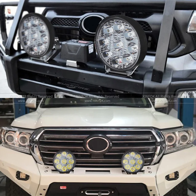  XINFOK Автомобильный светодиодный прожектор 3030 SMD 48 Вт DC 12 В 24 вольт 6500K рабочее освещение для FSO универсальный грузовик 4x4
