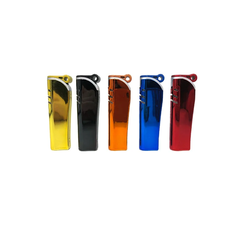 Metal cover lighter refillable electronic Flint lighter  windproof gas lighter for outdoor using