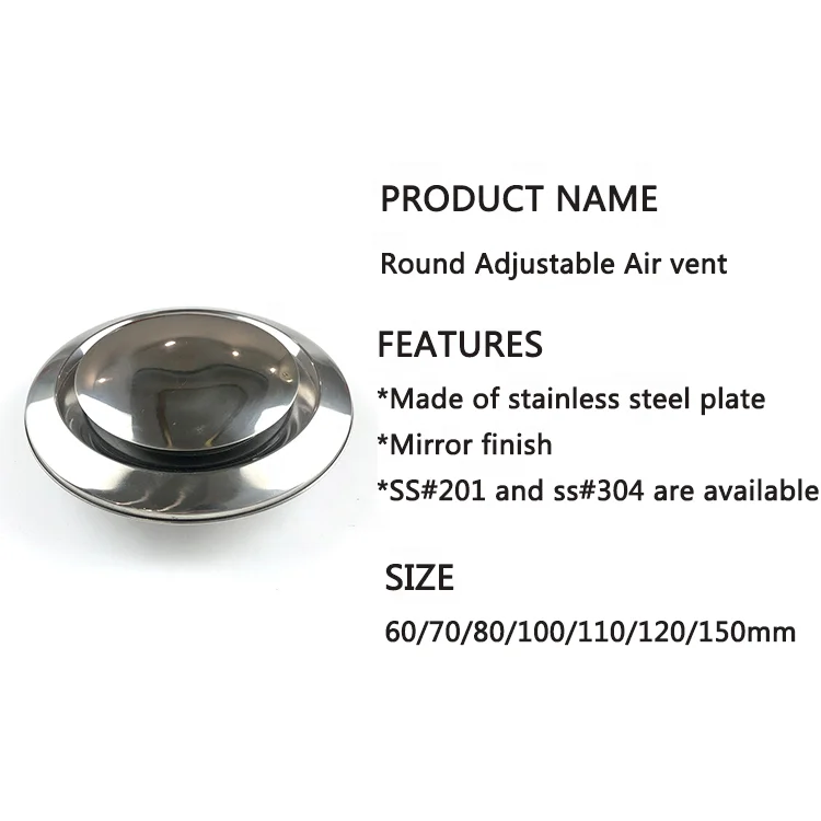 Stainless steel round air outlet of air vent  ventilation system