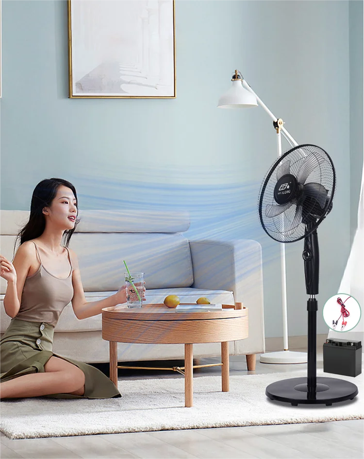 Factory Price OEM AC DC Big Electric Standing metal Fan 12V DC 16 Inch Solar Fan