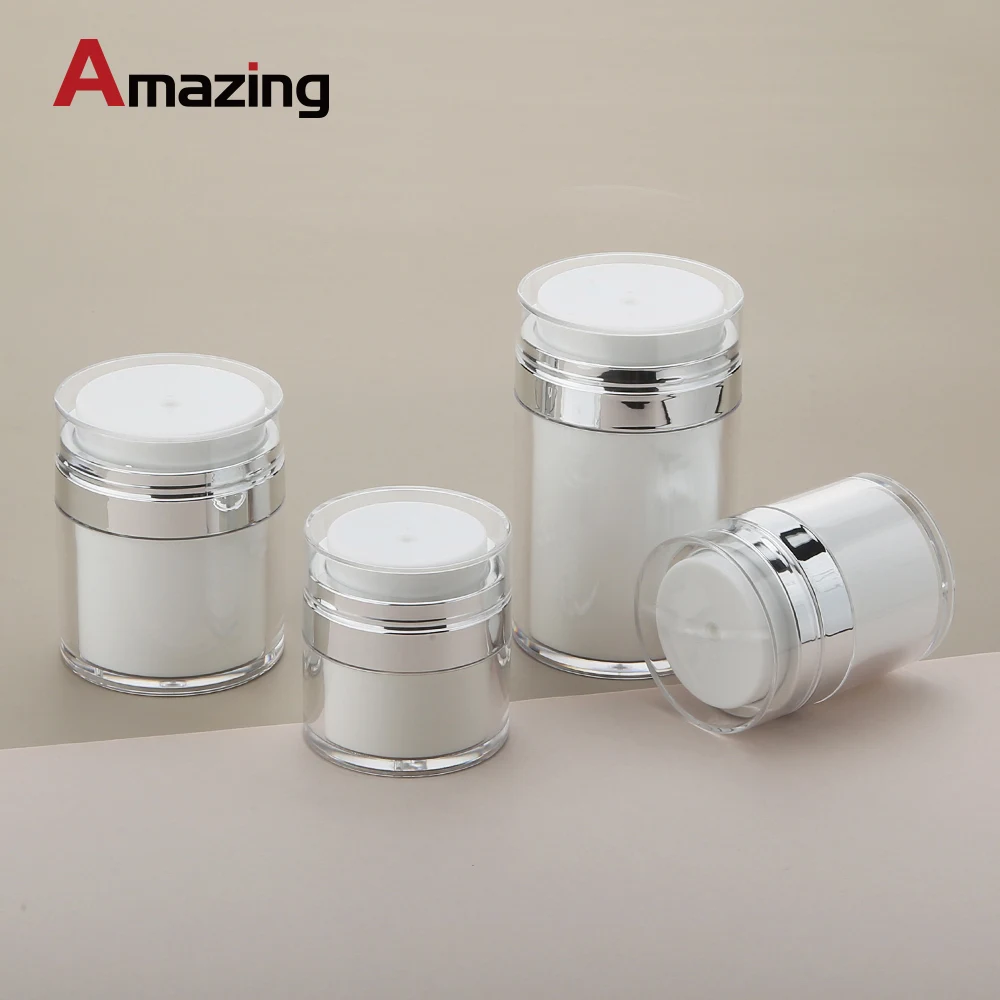 stock empty Acrylic Airless Pump Jar For Cosmetic Packaging 15g 30g 50g 100g Luxury Plastic Skin Care Lotion Cream Container