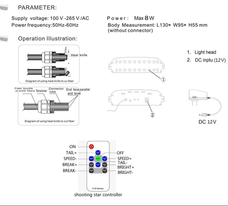 2023 cheapest style 10/12/14/16 holes led diy shooting star optical light generating source