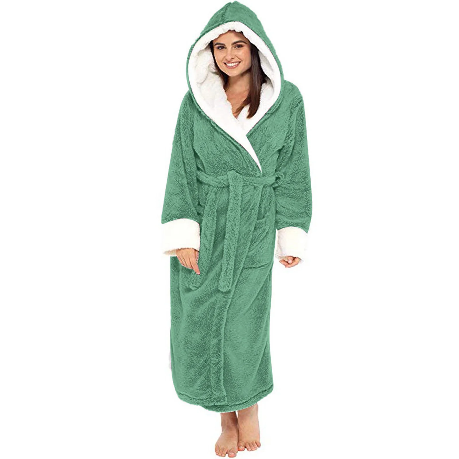 Women Bathrobe Lingerie Nightgown Thick Warm Robe Winter plus size women night dress Pajamas Flannel Bath Robe Sleepwear